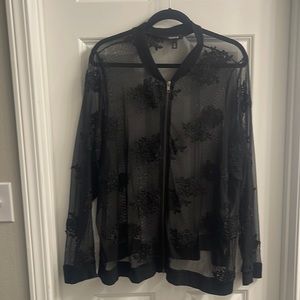 Torrid mesh zip up shirt